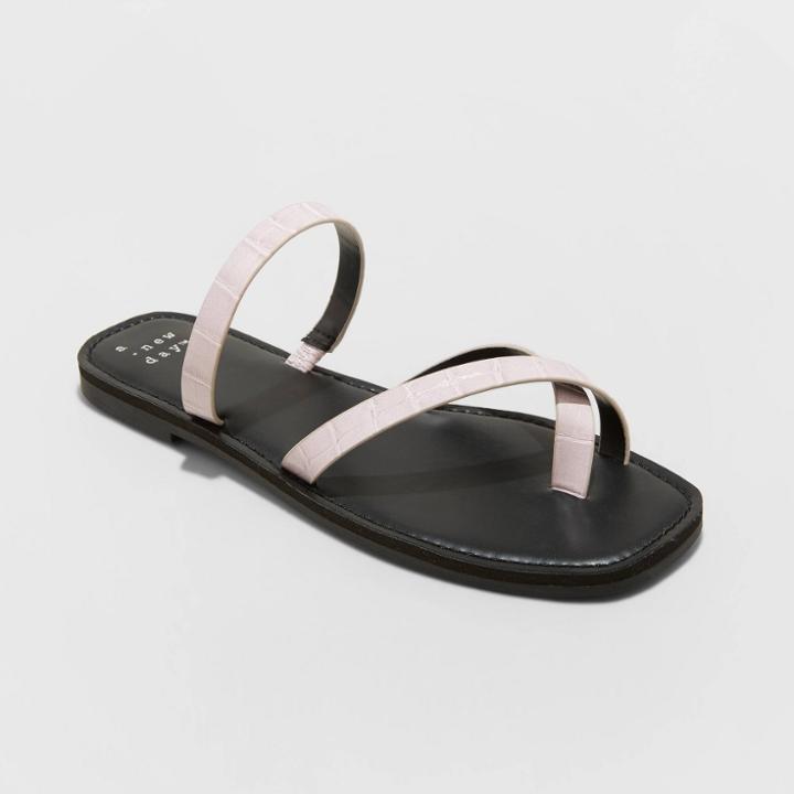 Women's Felicity Cross Strap Sandals - A New Day Lilac