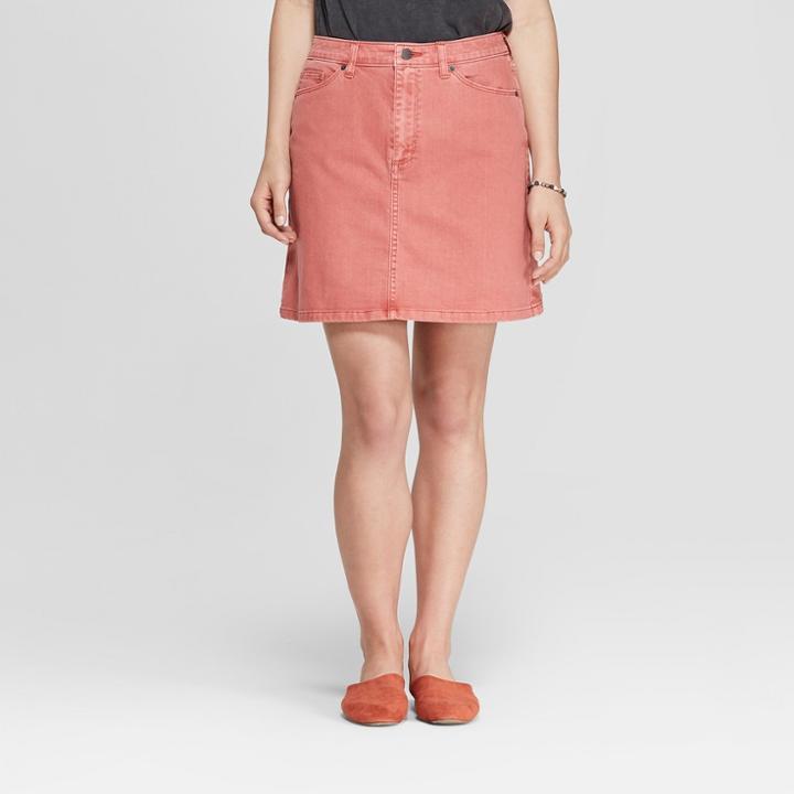 Women's Colored Denim Mini Skirt - Universal Thread Pink