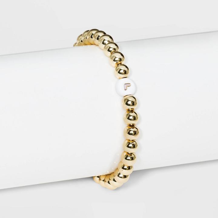 Sugarfix By Baublebar Initial 'l' Stretch Bracelet - Gold