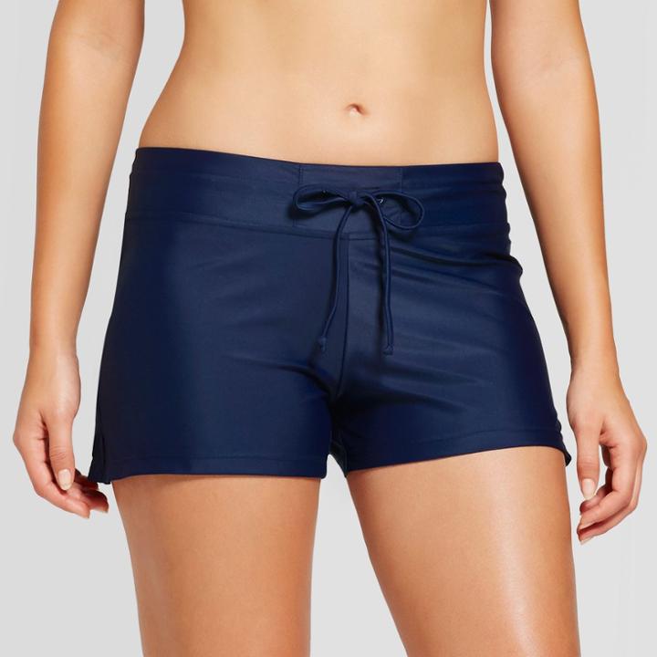 Women's Swim Shorts - Navy - L - Merona, Navy Voyage