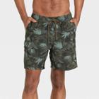 Men's 7 Camo Print With Liner Hybrid Swim Trunks - Goodfellow & Co Green