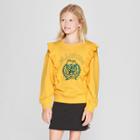 Girls' Ruffle Collegiate Pullover - Art Class Yellow