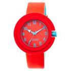 Women's Crayo Equinox Rubber Strap Watch-red, Red