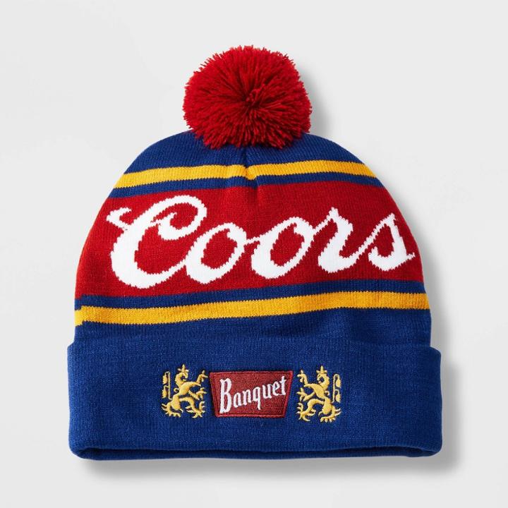 Men's Coors Pom Beanie - Blue/red