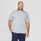 Men's Tall Striped Short Sleeve Novelty Button-down Shirt - Goodfellow & Co Gray