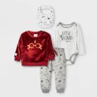 Wizarding World Harry Potter Baby Boys' 4pc Harry Potter Top & Bottom Set - Burgundy Newborn, Red