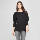 Women's Long Sleeve Sweatshirt With Lace Trim - Knox Rose Black