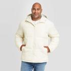 Men's Tall Hooded Puffer Jacket - Goodfellow & Co White
