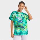 Mighty Fine Women's Ocean Life Short Sleeve Oversized Graphic T-shirt - Green