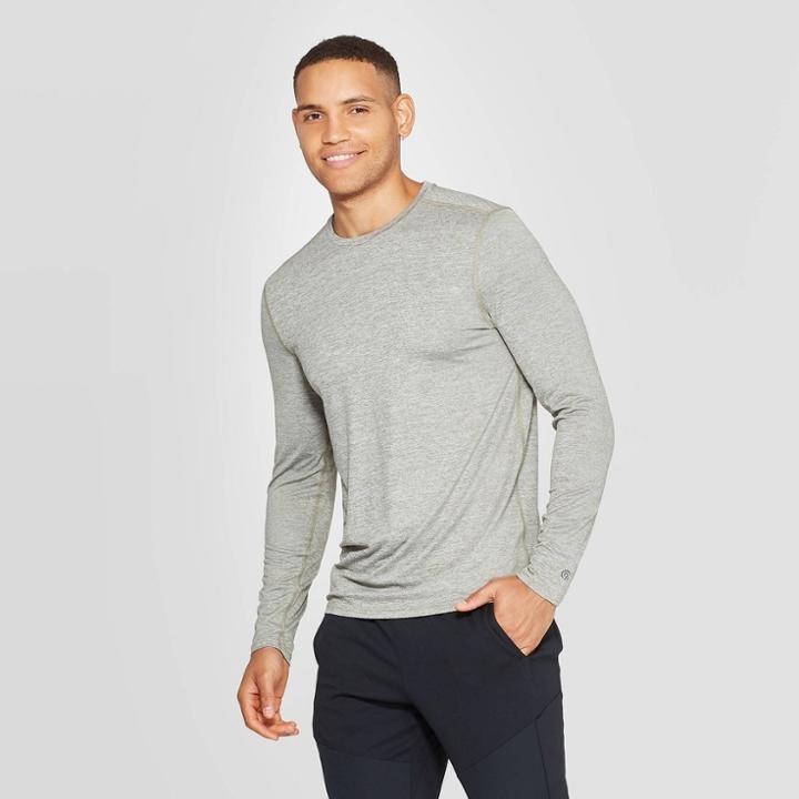 Men's Long Sleeve Soft Touch T-shirt - C9 Champion Green Luck Heather S, Size: Small, Green