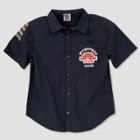 Junk Food Boys' The Beatles Sleeve Patches Short Sleeve Button-down Shirt - Navy