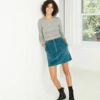Women's High-rise Zip-front Corduroy Mini Skirt - Wild Fable Blue