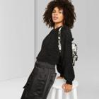 Women's Long Sleeve Crewneck Sherpa Sweatshirt - Wild Fable Black