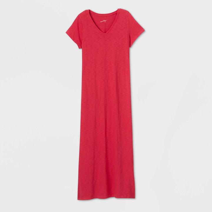 Women's Short Sleeve T-shirt Dress - Universal Thread Pink