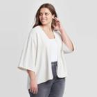 Women's Plus Size Kimono Jacket - Universal Thread Cream One Size, Women's, White