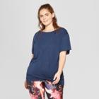 Women's Plus Size T-shirt With Mesh Back Panel - Joylab Navy (blue)