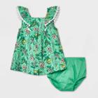 Baby Girls' Printed Sleeveless Dress - Cat & Jack Green Newborn