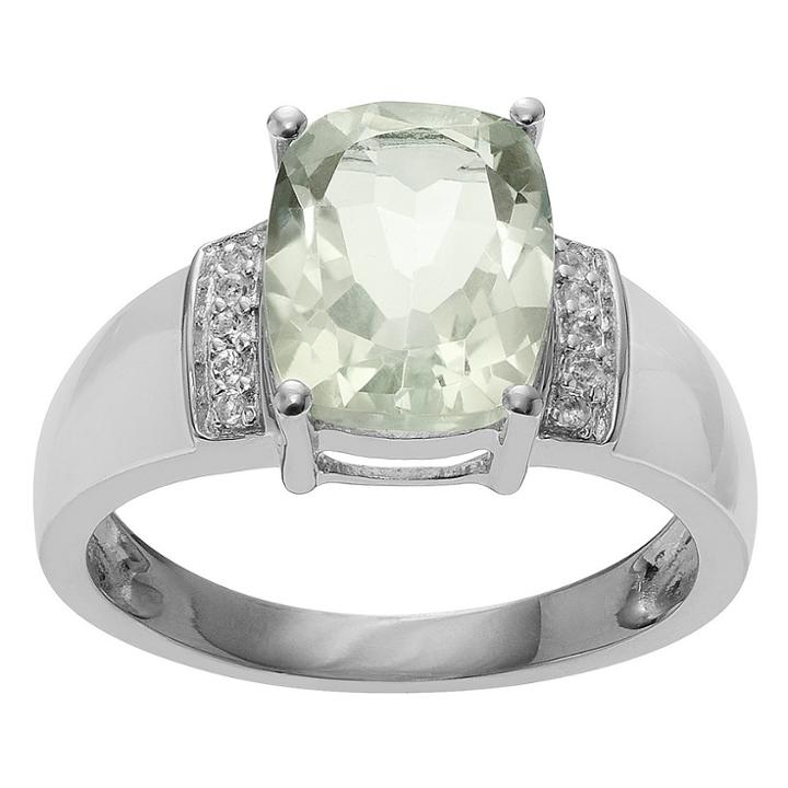 Journee Collection 2 Ct. T.w. Radiant-cut Amethyst Accent Prong-set Ring In Sterling Silver - Green