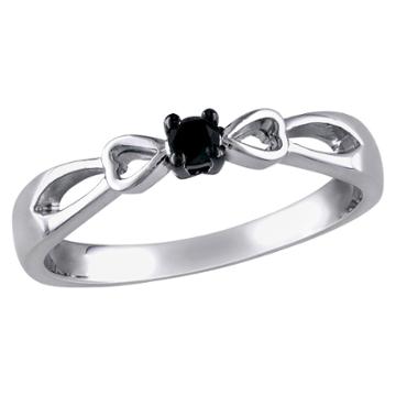 Allura 1/10 Ct. T.w. Black Diamond Ring In Sterling