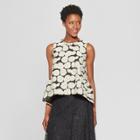 Women's Floral Print Lampshade Shell - Who What Wear Black/cream M, Black/cream Floral