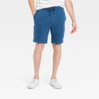 Men's 8.5 Regular Fit Fleece Shorts - Goodfellow & Co Galaxy Blue