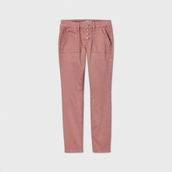 Women's Mid-rise Casual Fit Utility Skinny Ankle Jeans - Universal Thread Pink