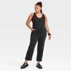 Women's Plus Size Denim Overalls - Ava & Viv Black