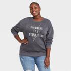 Zoe+liv Women's Plus Size Kindness Is Everything Graphic Sweatshirt - Charcoal