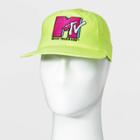 Men's Mtv Flat Brim Baseball Hat - Neon Yellow One Size,