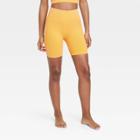 Women's High-rise Ribbed Seamless Bike Shorts 7 - Joylab Honey Yellow