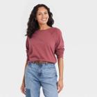 Women's Long Sleeve T-shirt - Universal Thread Burgundy