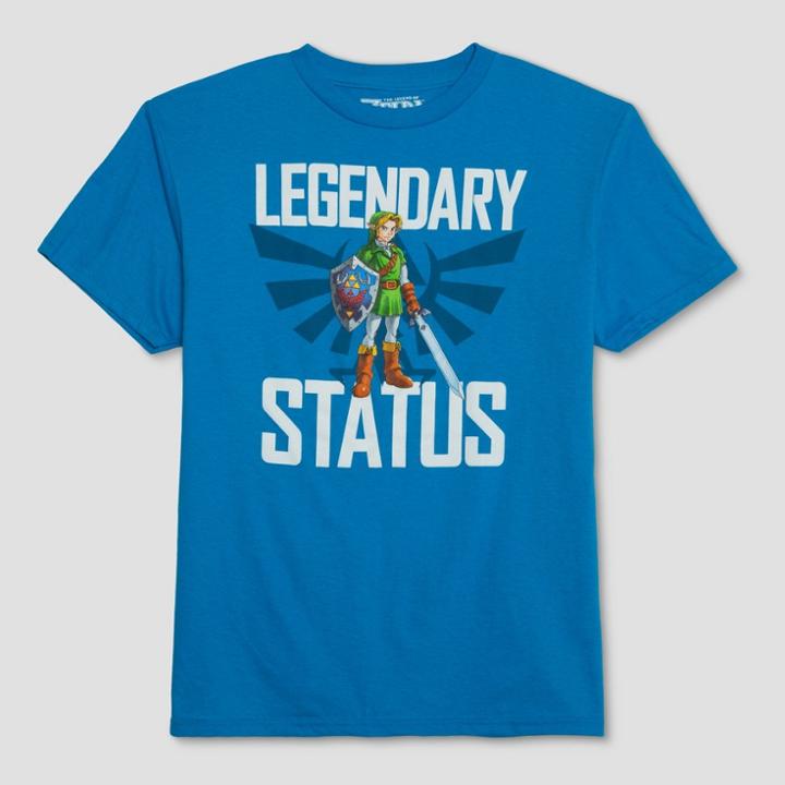 Boys' The Legend Of Zelda Legendary Status Short Sleeve Graphic T-shirt - Turquoise