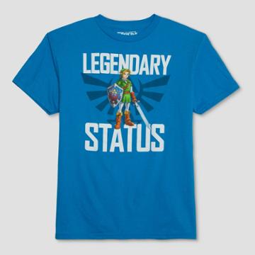 Boys' The Legend Of Zelda Legendary Status Short Sleeve Graphic T-shirt - Turquoise