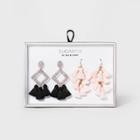 Sugarfix By Baublebar Mixed Media Statement Earring Gift Set - Rainbow Glitter/blush, Women's, Size: Small, Black