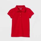 Petitegirls' Short Sleeve Stain Release Uniform Polo Shirt - Cat & Jack Red