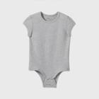 Girls' Adaptive Short Sleeve Adjustable Bodysuit - Cat & Jack Gray