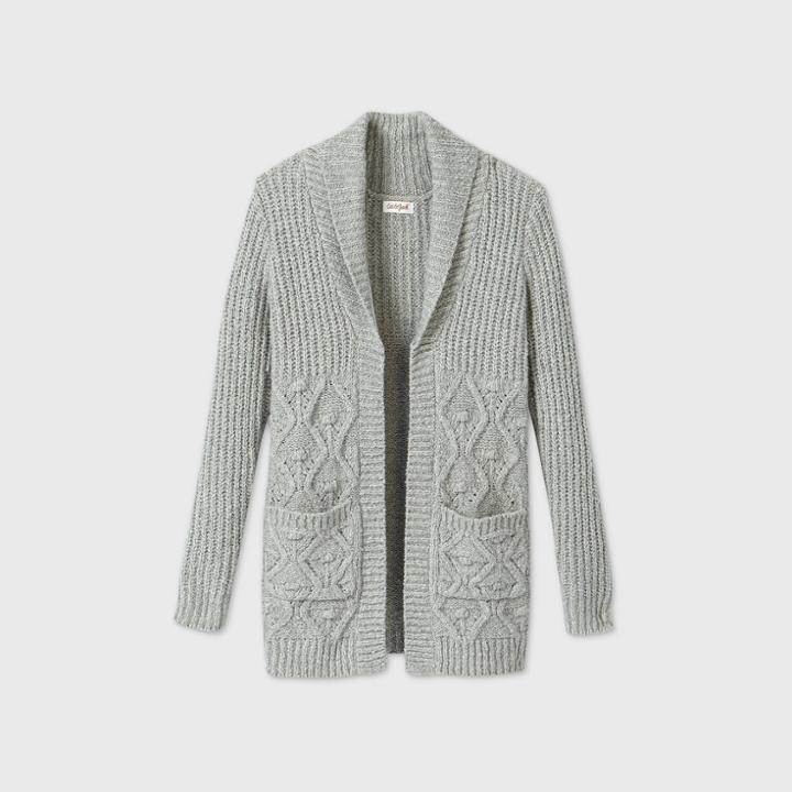 Girls' Long Open Cardigan - Cat & Jack Gray