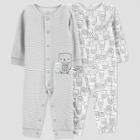 Baby Boys' 2pk Jumpsuit - Just One You Made By Carter's Gray Newborn