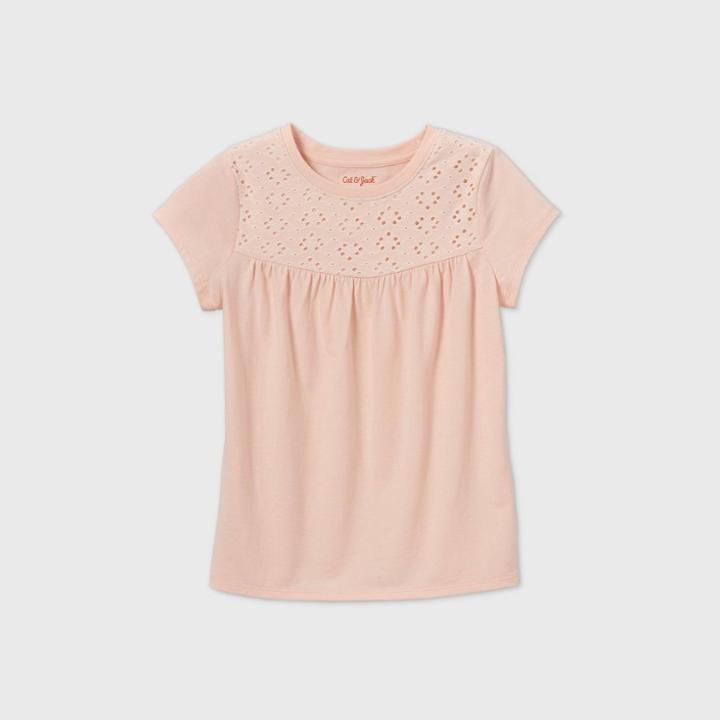 Girls' Crochet Knit T-shirt Top - Cat & Jack