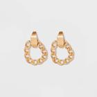 Trillion Curb Chain Door Knocker Drop Earrings - Universal Thread Gold