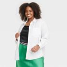 Women's Long Sleeve Relaxed Fit Button-down Shirt - Ava & Viv White