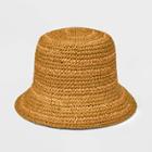 Women's Striped Straw Bucket Hat - Universal Thread Brown