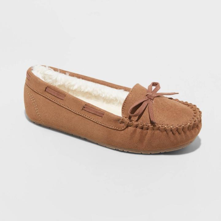 Girls' Cadi Moccasin Slippers - Cat & Jack Chestnut