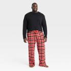 Men's Big & Tall Plaid Microfleece Pajama Set - Goodfellow & Co Red