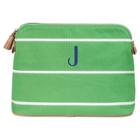 Cathy's Concepts Personalized Green Striped Cosmetic Bag - J