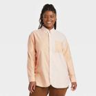 Houston White Adult Plus Size Oxford Long Sleeve Button-down Shirt - Mustard Yellow