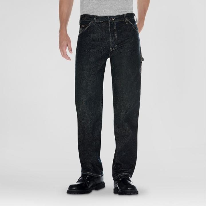 Dickies Men's Big & Tall Relaxed Straight Fit Denim Carpenter Jeans - Khaki Tint
