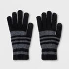 Men's Striped Touch Tech Gloves - Goodfellow & Co Black