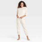 Women's Fleece Cropped Lounge Sweatshirt - Colsie Cream