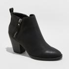 Target Women's Jameson Faux Leather Double Zipper Fashion Bootie - Universal Thread Black